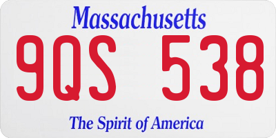 MA license plate 9QS538