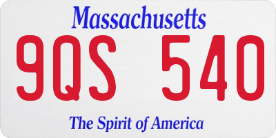 MA license plate 9QS540