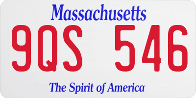MA license plate 9QS546
