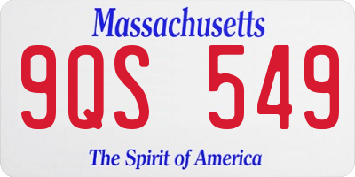 MA license plate 9QS549