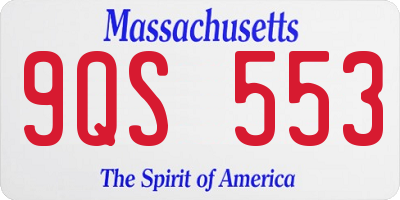 MA license plate 9QS553