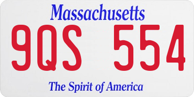 MA license plate 9QS554