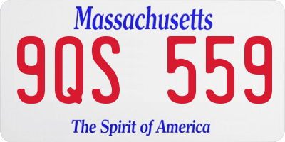 MA license plate 9QS559
