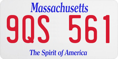MA license plate 9QS561