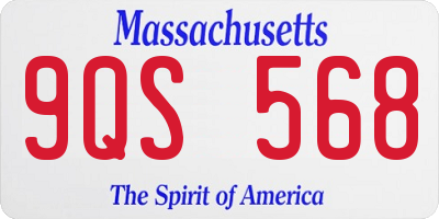 MA license plate 9QS568