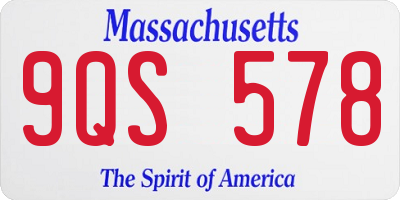MA license plate 9QS578