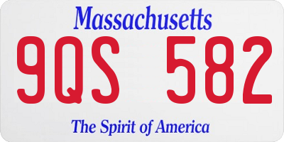 MA license plate 9QS582