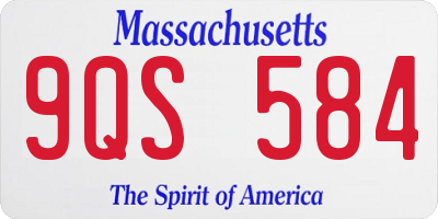 MA license plate 9QS584