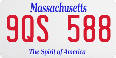 MA license plate 9QS588
