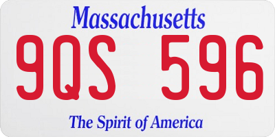 MA license plate 9QS596