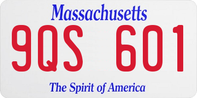 MA license plate 9QS601