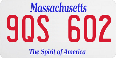 MA license plate 9QS602
