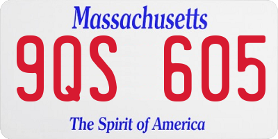 MA license plate 9QS605
