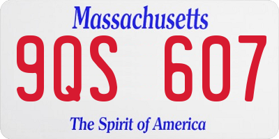 MA license plate 9QS607