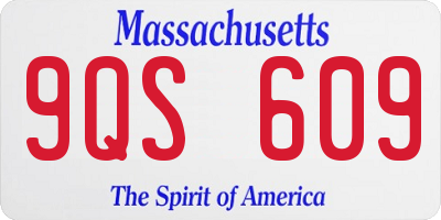 MA license plate 9QS609