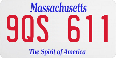 MA license plate 9QS611
