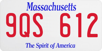 MA license plate 9QS612