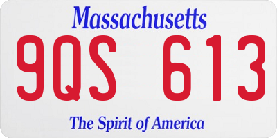 MA license plate 9QS613