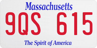 MA license plate 9QS615