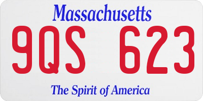 MA license plate 9QS623