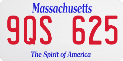 MA license plate 9QS625