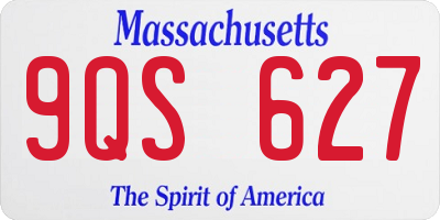MA license plate 9QS627