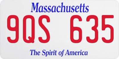 MA license plate 9QS635