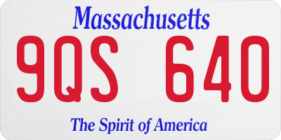 MA license plate 9QS640