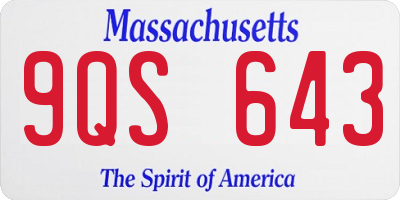 MA license plate 9QS643