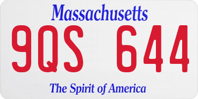 MA license plate 9QS644