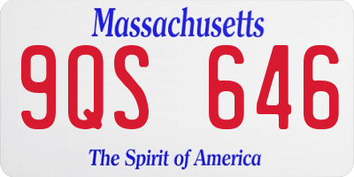 MA license plate 9QS646