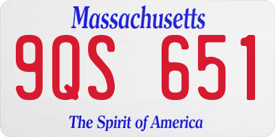 MA license plate 9QS651