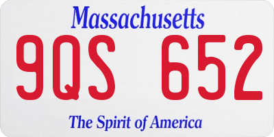 MA license plate 9QS652