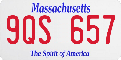 MA license plate 9QS657