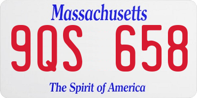 MA license plate 9QS658