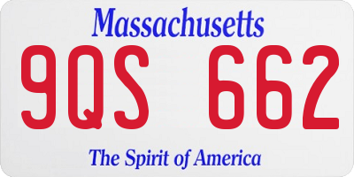MA license plate 9QS662