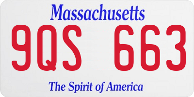 MA license plate 9QS663