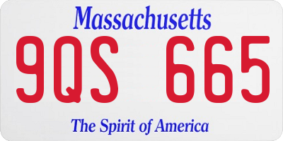 MA license plate 9QS665