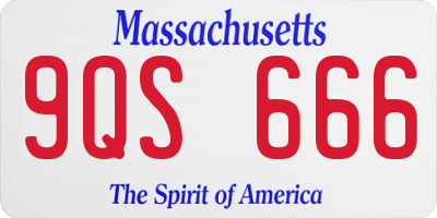 MA license plate 9QS666