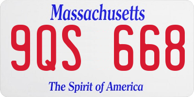 MA license plate 9QS668