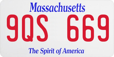 MA license plate 9QS669