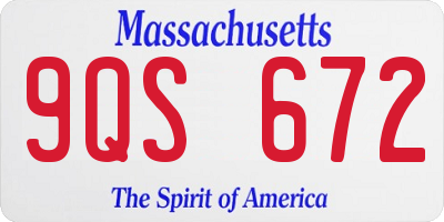MA license plate 9QS672