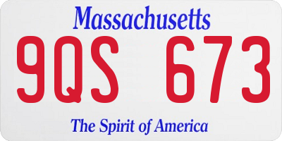 MA license plate 9QS673