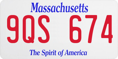 MA license plate 9QS674