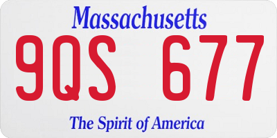 MA license plate 9QS677