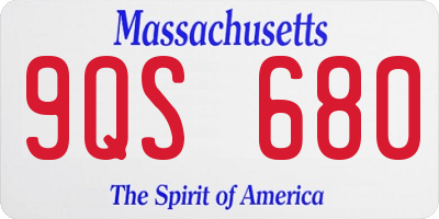 MA license plate 9QS680