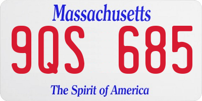 MA license plate 9QS685