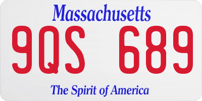 MA license plate 9QS689