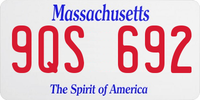 MA license plate 9QS692