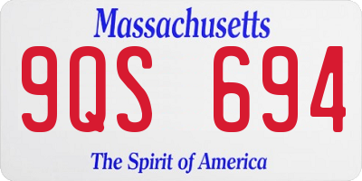 MA license plate 9QS694